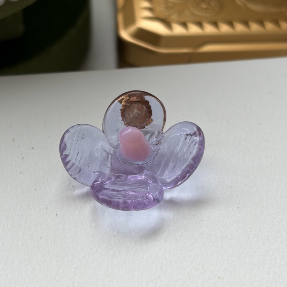 LEVENS JEWELS Purple & Pink Glass Flower Single Earring